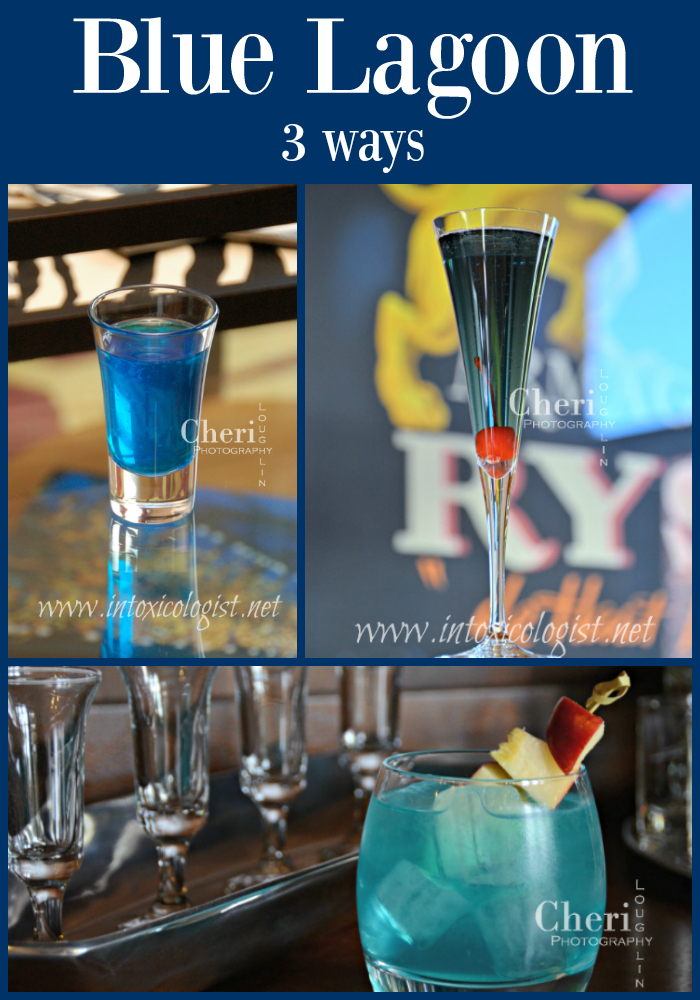 The Blue Lagoon is just one example of a recipe with varying ingredients. Let's take a look at the cocktail, long drink and shot.