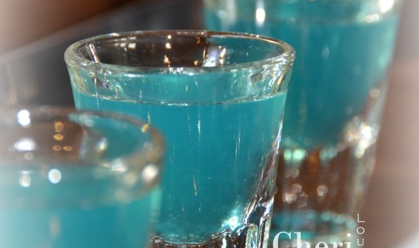 Blue Orchid: Cherry Vodka, Raspberry Liqueur, Blue Curacao