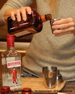 Making the White Lady - Beefeater Gin - Cointreau - photo property Cheri Loughlin