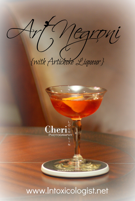 Art' Negroni: Gin, Carpano Antica Formula (Sweet Vermouth), Artichoke Liqueur - www.Intoxicologist.net