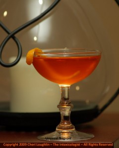 Unusual Negroni - Hendrick's Gin - photo property of Cheri Loughlin