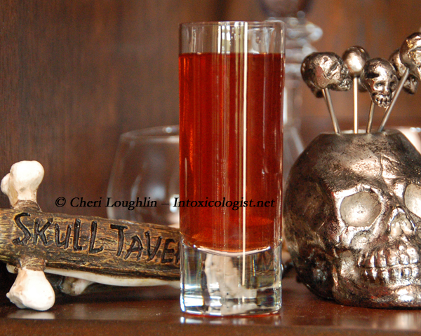 Vampire Halloween Shot {photo credit: Mixologist Cheri Loughlin, The Intoxicologist}