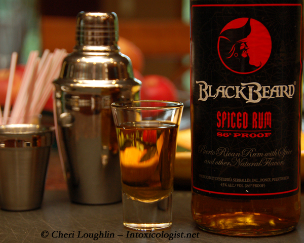 Black Beard Spiced Rum tasted Neat for review purposes - photo property of Cheri Loughlin - The Intoxicologist