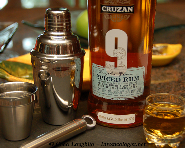 Cruzan 9 Spiced Rum Tasted Neat for Review - photo property of Cheri Loughlin - The Intoxicologist