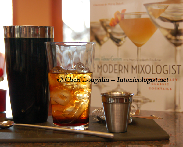 Modern Mixologist Book with Just For Mary in Mixing Glass photo copyright Cheri Loughlin