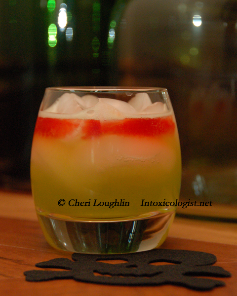 Shivering Sour Halloween Drink adapted from Midori Sour - photo property of Cheri Loughlin