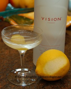 Vision Vodka sampled in Martini - photo property of Cheri Loughlin - The Intoxicologist