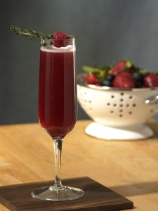 Wild Thyme Bellini champagne cocktail