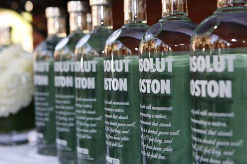 ABSOLUT Boston bottle line up - photo courtesy representatives of Absolut Vodka