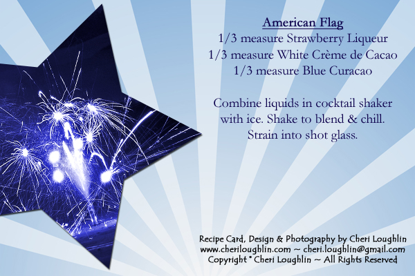 American Flag Shot Recipe Card - digital download
