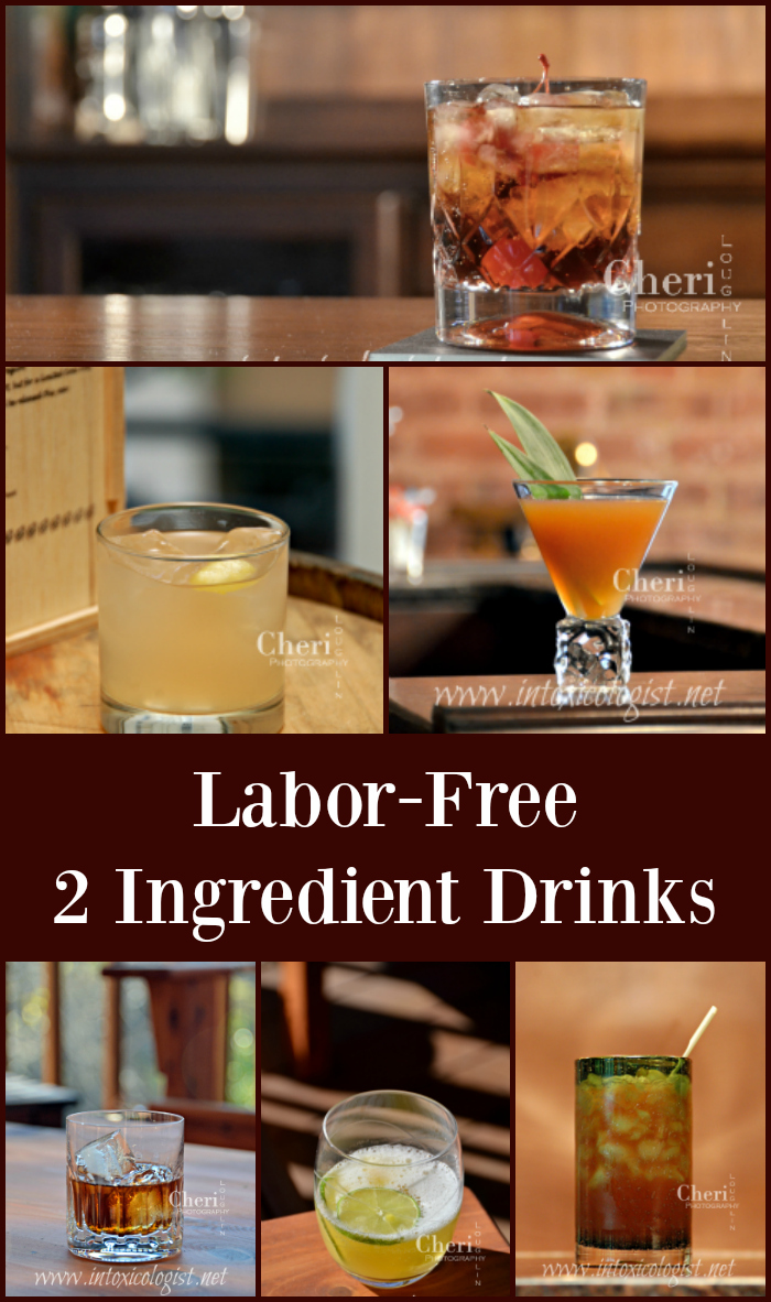 Make your Labor Day weekend Labor Free with any number of these delicious two ingredient drinks. They all include a base spirit with carbonated beverage or juices.