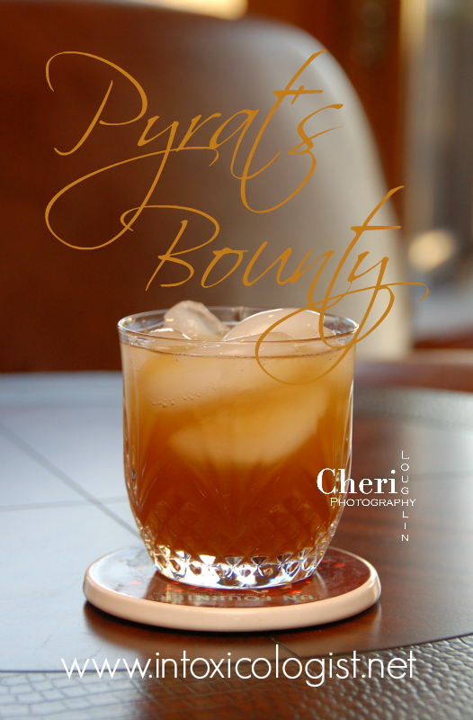 Pyrat's Bounty combines delicious rum with the complex flavors of Kahula Especial and Drambuie with Mango juice and splash of champagne. Decadent and delicious.