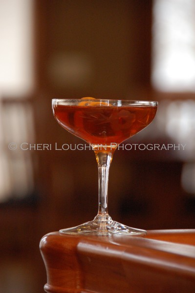 Ampersand cocktail with cognac, gin, sweet vermouth - photo by Mixologist Cheri Loughlin, The Intoxicologist