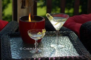 Two Martinis Outdoors 1 photocopyright Cheri Loughlin - Cocktail Stock Photography www.cheriloughlin.com