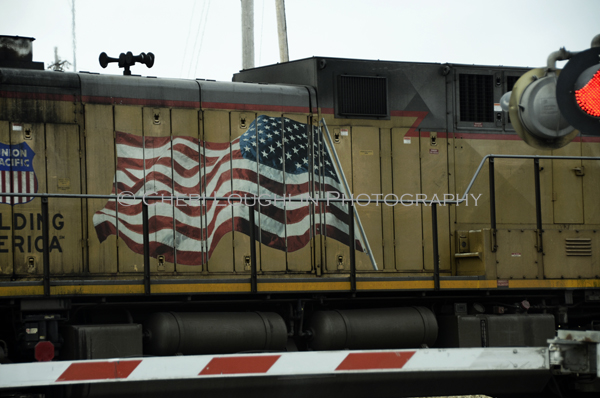 Train with Flag 012 - photo copyright Cheri Loughlin