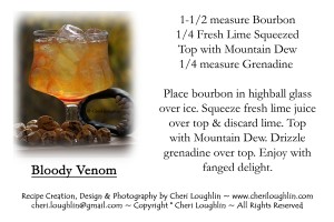Bloody Venom recipe card - Bourbon - Halloween photo copyright Cheri Loughlin