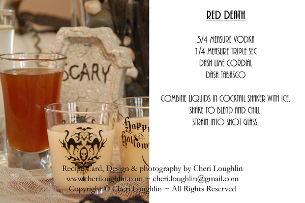 Red Death Halloween Cocktail Recipe Card - photo copyright Cheri Loughlin