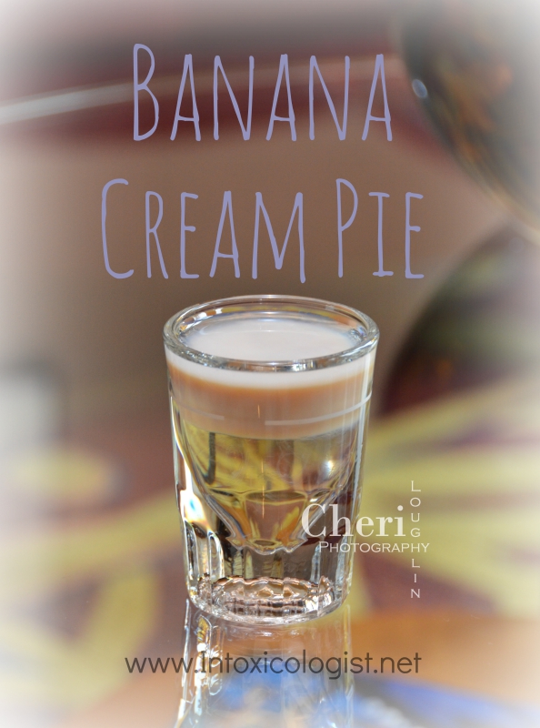 A layered Banana Cream Pie shot is perfect for National Banana Cream Pie Day. This dessert shot is served with little fuss, less mess and delicious results.