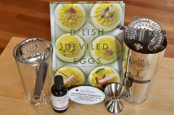 Liquid Kitchen Cocktail Kit with Golden Era Cocktail Bitters & D'Lish Deviled Eggs by Kathy Casey - photo by Cheri Loughlin, The Intoxicologist