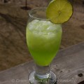 Lunar Leprechaun uses Melon Liqueur for a new color and new flavor take on the traditional Margarita. – photo and recipe by Mixologist Cheri Loughlin, The Intoxicologist