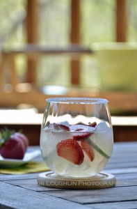 Candy Girl Cocktail with sugared rim and layed garnish technique. Garnishing drinks adds visual appeal to cocktails - recipe and photo by Mixologist Cheri Loughlin, The Intoxicologist