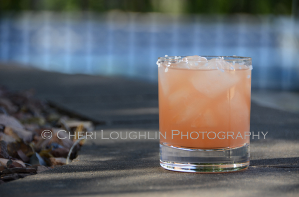 South Pacific recipe uses silver rum, ruby red grapefruit juice, passion fruit juice and peach bitters. - recipe & photo by Mixologist Cheri Loughlin, The Intoxicologist