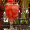 Summer Scorcher uses tequila infused with chili pepper or jalepeno pepper mixed with fresh watermelon juice. - recipe and photo by Mixologist Cheri Loughlin, The Intoxicologist