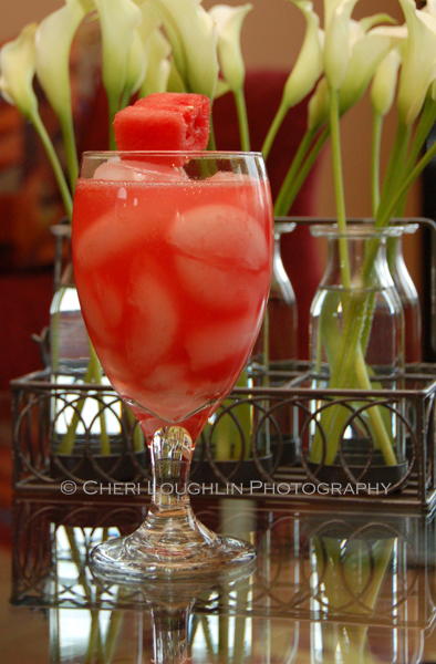 Summer Scorcher uses tequila infused with chili pepper or jalepeno pepper mixed with fresh watermelon juice. - recipe and photo by Mixologist Cheri Loughlin, The Intoxicologist