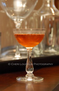 The Curtis Hotel contains Irish whiskey and scotch. It is a beautiful, warming sip that glides easily over the tongue. - photo by Mixologist Cheri Loughlin, The Intoxicologist