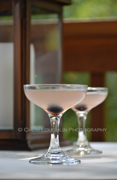 Aviation Cocktail - Aviation No. 2 uses Gin, lemon juice, maraschino liqueur, creme de violette and is served in a martini glass. - photo by Mixologist Cheri Loughlin