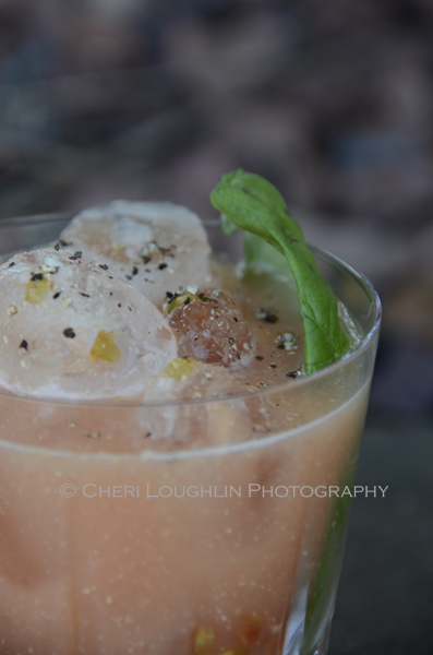 Blood Money was created specifically for Shellback Rum using seasonings of ginger and basil. photo and recipe by Mixologist Cheri Loughlin, The Intoxicologist