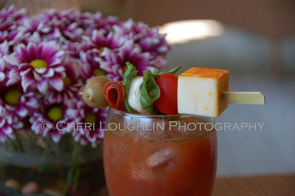 Bloody Mary with Brunch Style Cocktail Garnish