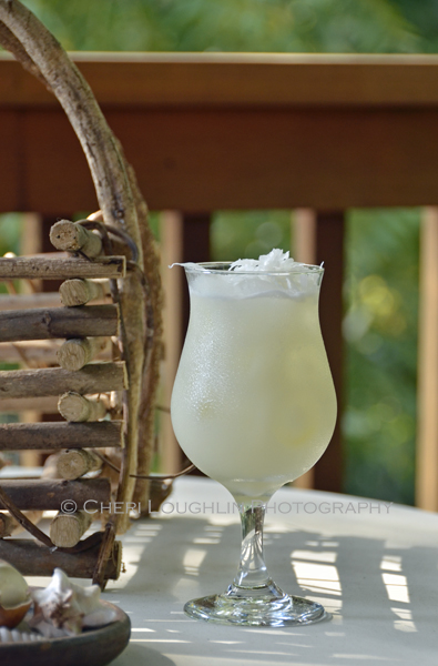 After the Storm Vodka Recipe 066 - Vanilla Vodka, Guava Nectar, Pineapple Juice, Cream of Coconut, Lemon Juice - recipe and photo by Mixologist Cheri Loughlin, The Intoxicologist