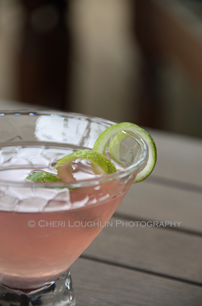 Barefoot Cosmo 349 recipe loosely based on the popular Cosmopolitan Contemporary Cocktail - recipe adaption and photo by Mixologist Cheri Loughlin, The Intoxicologist {https://intoxicologist.net}