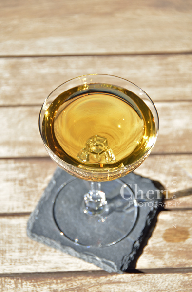 The Pocket Gold fall cocktail uses bourbon with sweeter finish, walnut liqueur, Tuaca and dry vermouth. Served martini style. Pocket Gold could also be served over a large single cube of ice for a slow melting drink. {recipe and photo credit: Mixologist Cheri Loughlin, The Intoxicologist www.intoxicologist.net}