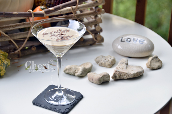 P.S. I Love You Creamy Cocktail Recipe contains Irish Cream, Amaretto, Gold Rum, Coffee Liqueur and Heavy Whipping Cream with Grated Chocolate Garnish {photo credit: Mixologist Cheri Loughlin, The Intoxicologist www.intoxicologist.net}