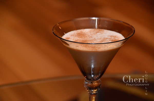 Chocolate Snowflake Martini is creamy with chocolaty nut flavors and terrific spicy cinnamon aroma. {recipe and photo credit: Mixologist Cheri Loughlin, The Intoxicologist}