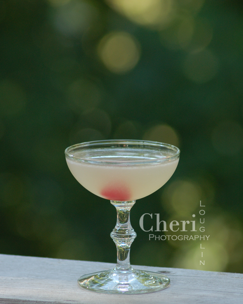 George's Special gin cocktail with three easy ingredients plus maraschino cherry garnish. {photographer / mixologist Cheri Loughlin}