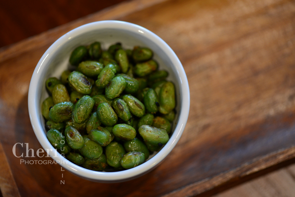 Spicy Roasted Edamame - Great bar snack to pair with beer or sake cocktails. {recipe and photo credit Cheri Loughlin}