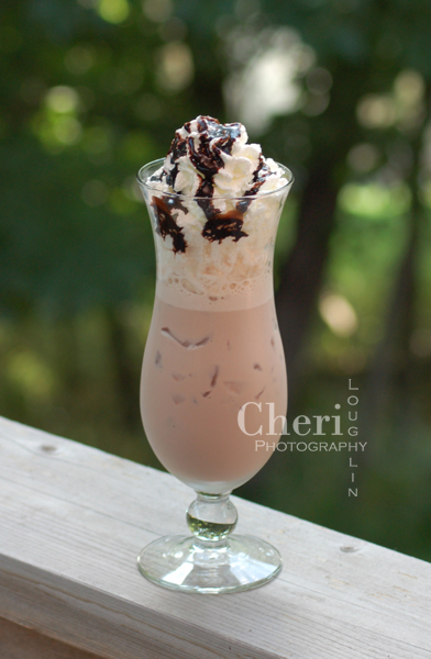 Almond Roca Milkshake - Ice Cream, Half & Half, Chocolate Milk, Torani Almond Roca Syrup, Whipped Cream, Chocolate Syrup