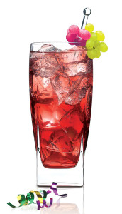 Mardi Grape 2 ounces SKYY Infusions Grape 2 ounces Grapefruit Juice 2 ounces Grape Juice 1/2 ounce Club Soda Red and Green Grapes Garnish