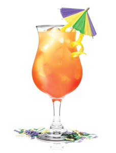 Southern Belle 2 ounces SKYY Infusions Pineapple 1/2 ounce Light Rum 1/2 ounce Dark Rum 1 ounce Coconut Rum 1 ounce Gin 1 ounce Raspberry Liqueur 1 ounce Triple Sec 3 ounces Orange Juice Cocktail Umbrella