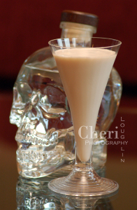 Skeletal Remains  recipe by Cheri Loughlin, The Intoxicologist 3/4 ounce Crystal Head Vodka 1/2 ounce Castries Peanut Rum Crème 1/2 ounce Godiva White Chocolate Liqueur 1 ounce Heavy Whipping Cream Combine ingredients in a cocktail shaker with ice. Shake vigorously to blend and chill. Strain into a decorative cocktail glass.