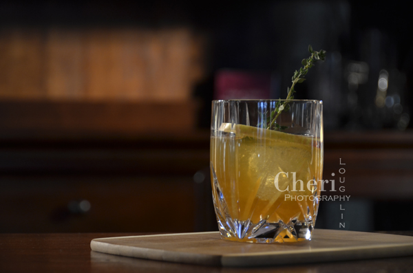Ginger Thyme Cider Rum Punch for National Rum Punch Day with Dark Ginger Thyme Syrup, Shellback Spiced Rum and Apple Cider - September 20 is National Rum Punch Day