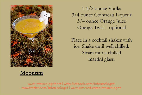 Moontini Recipe Card - photo and recipe provided by brand representatives. Recipe card created by Cheri Loughlin, The Intoxicologist LLC