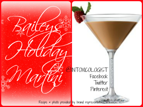 The Baileys Holiday Martini is as easy as one, two, three ingredients with optional fresh raspberry garnish.