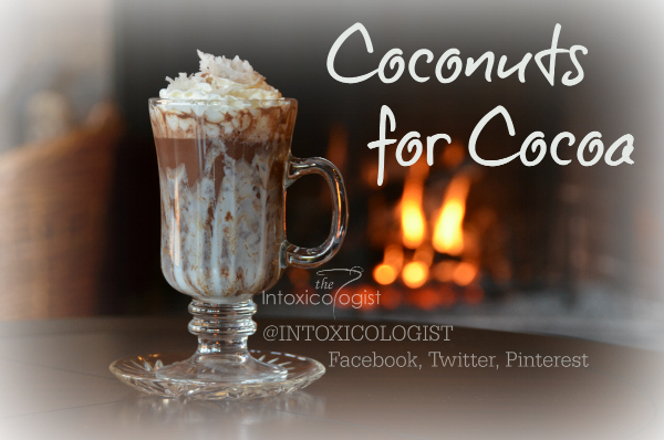 Coconuts for Cocoa has swirled marshmallow cream inside the glass. This brings lush creamy texture to the drink, giving it amazing dessert flavor quality. Dark rum and light coconut is reminiscent of vacation and relaxation. Think of it as a lightly flavored Mounds® candy bar. 