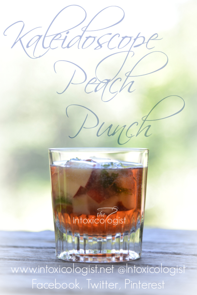 The Kaleidoscope Peach Punch is lightly spiced with great peach flavor. The fruit ice cubes add a splash of color that kind of reminds me of fall leaves as they change colors. The ice melts in the drink while sipping for terrific color and flavor. 