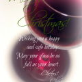 Merry Christmas! Wishing you a happy and safe holiday. May your glass be as full as your heart. ~ Cheri