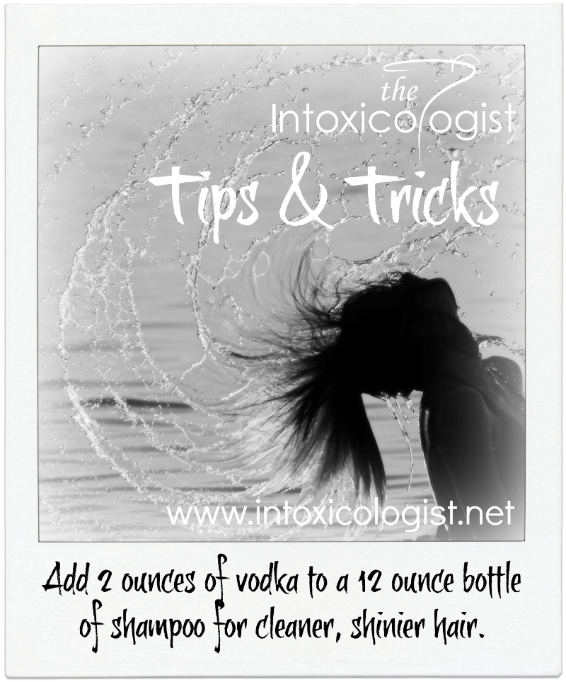 Use Vodka for Shiny Hair Add 2 ounces of vodka to a 12 ounce bottle of shampoo for cleaner, shinier hair. 